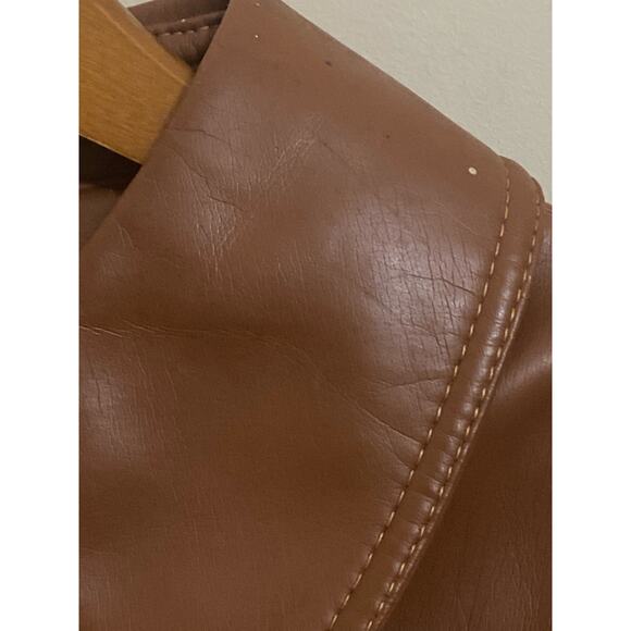 Vintage 70's Montgomery Ward Long Coat Size 20.5 Belted Retro Manmade Fabric - Picture 9 of 16